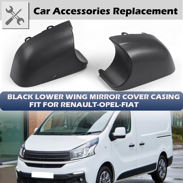 Rhyming Black Lower Side Rearview Mirror Cover Cap For Renault Trafic/Vauxhall Vivaro/Fiat Talento/Nissan Primastar 2014-2018