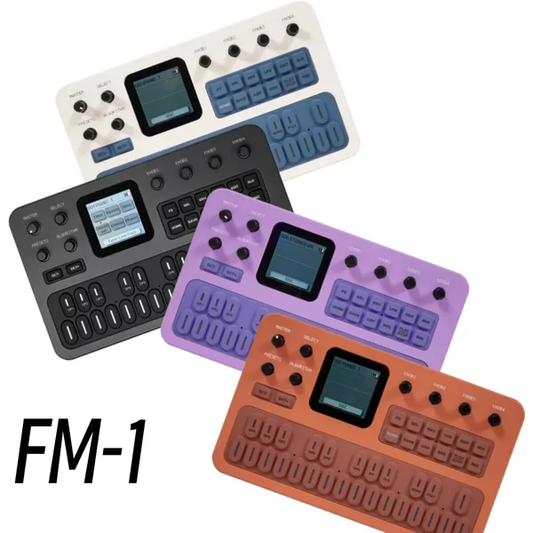 M-VAVE, synthétiseur de pédales d'effets FM-1 portable, clavier MIDI, 6 effets, 128 sons prédéfinis, moteur de synthèse FM, haut-parleur intégré, NEUF