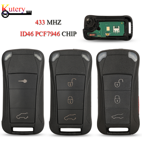 jingyuqin Folding Remote Smart Car Key For Porsche GTS Cayenne 2/3/4 Buttons 315/433Mhz ID46 PCF7946 Chip Half-Smart