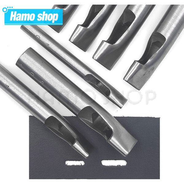 Perforateur de trous de forme ovale en cuir, 4mm/5mm de largeur, artisanat en acier, poinçon de trous creux, outils en cuir, poinçon de trous de ceinture en cuir, outils de bricolage 1 pièce
