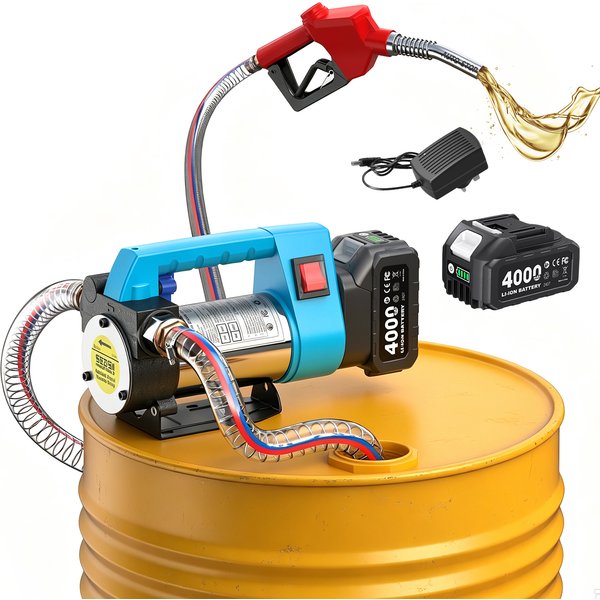 SEESII SP12 Ultra kabellose Kraftstoffpumpe mit automatischer Abschaltung, Düse für Diesel, 260W elektrisches Kraftstoffpumpen-Set für Autos, 21V batteriebetrieben, 12GPM, tragbare selbstansaugende