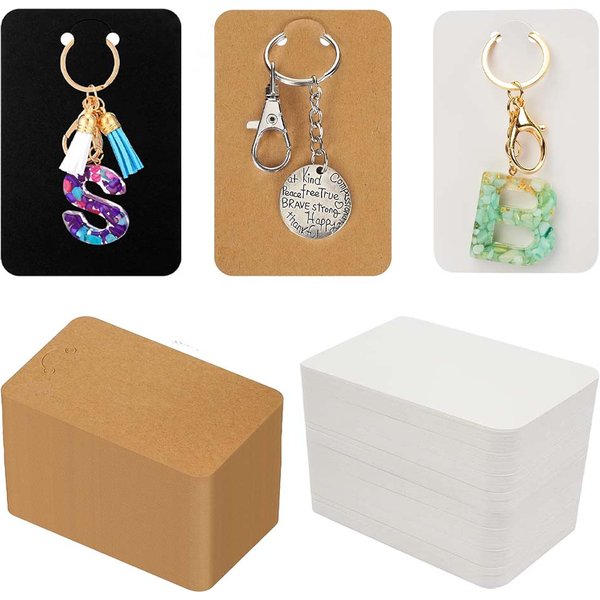 50pcs 6x9cm Keychain Display Paper Cards Stand Cardboard For Keyring Jewelry Holder Packaging Small Businesses Supplies Material