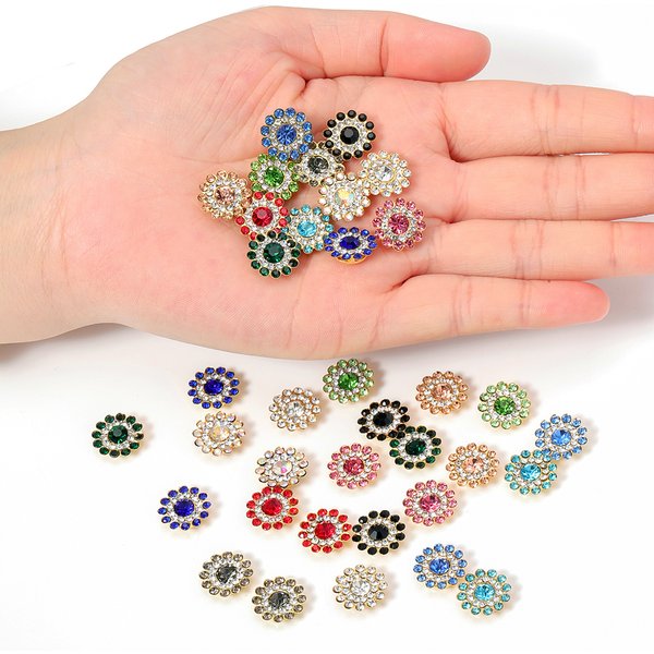 50pcs Rhinestone Flower Cabochon Crystal Bead for Diy Jewelry Making Accessories