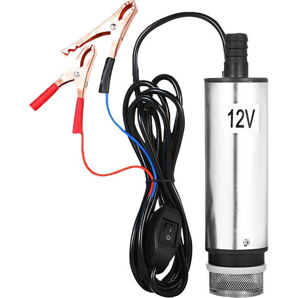 DC 12 V/24 V Tauchpumpe zum Pumpen von Öl, Wasser, 51 mm, Wasser, Öl, Kraftstoff, Transferpumpe, Betankung mit Filterschirm, Entkündpumpe
