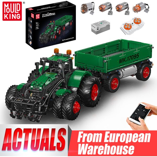 Mould King 17095 Techniczne Zabawki Samochodowe MOC RC Wielofunkcyjny Traktor Klocki do Składania Model Ciężarówki Inżynieryjnej Zestaw Klocków Prezent Świąteczny dla Dzieci