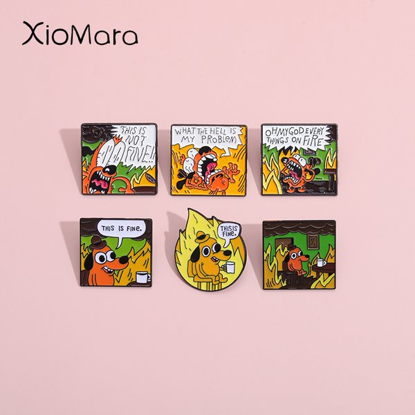 C'est pas fin émail broche personnalisé belle feu elfe chien broches épinglette dessin animé Anime Badge bijoux cadeau Fans ami en gros