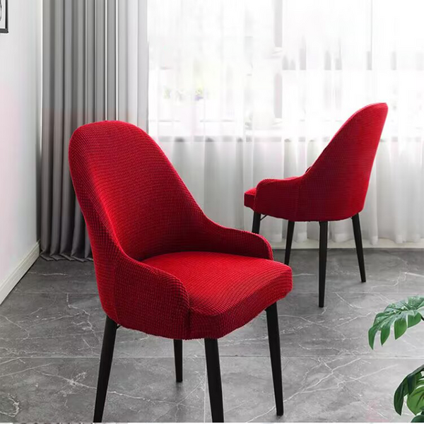 Grande housse de chaise incurvée, Simple, moderne, universelle, pour coussin de chaise de forme spéciale, dossier, tabouret élastique intégré