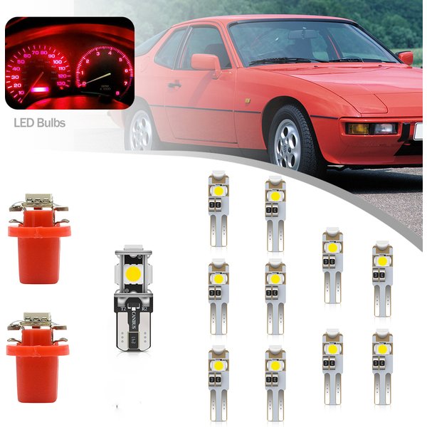 Ampoules LED pour tableau de bord Prada de voiture, indicateur de vitesse, groupe de tachymètre d'huile, lampes intérieures pour Porsche 944, 924, 924S, 931, 924 Turbo, 13 pièces