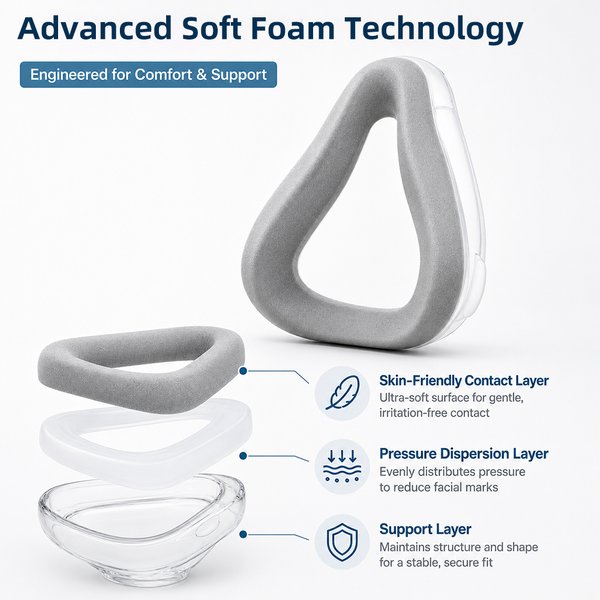 AirFit F20 Mask Cushion Replacement Silicone Sponge Full Face CPAP Mask Parts Soft Seal Leak Resistant Sleep Apnea Accessories