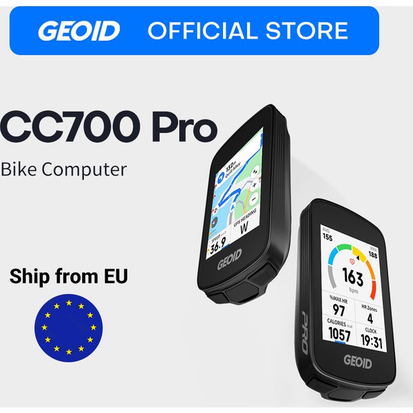 Ordinateur de vélo GEOID CC700Pro sans fil avec écran tactile couleur, compteur de vitesse, navigation cartographique, compteur kilométrique pour le cyclisme