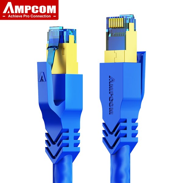 AMPCOM CAT8 40Gbps Ethernet-Kabel 2000MHz Netzwerk-LAN-Kabel SFTP CAT8 RJ45 Patchkabel für 5G Router Modem Internet PS4 Industrie