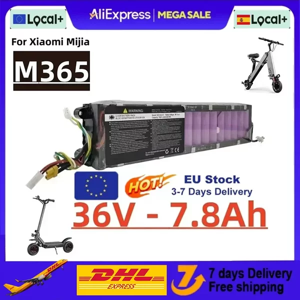 10S3P 36V 7800mAh Roller-Akku-Pack geeignet für Mi Jia M365, Elektroroller, BMS-Board, wasserdicht, Bluetooth-Kommunikation