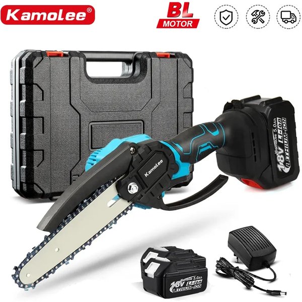 Kamolee Bürstenlose elektrische Kettensäge, 20,3 cm, Mini-Kettensäge, Holzschneider, Beschneiden, Garten-Elektrowerkzeug