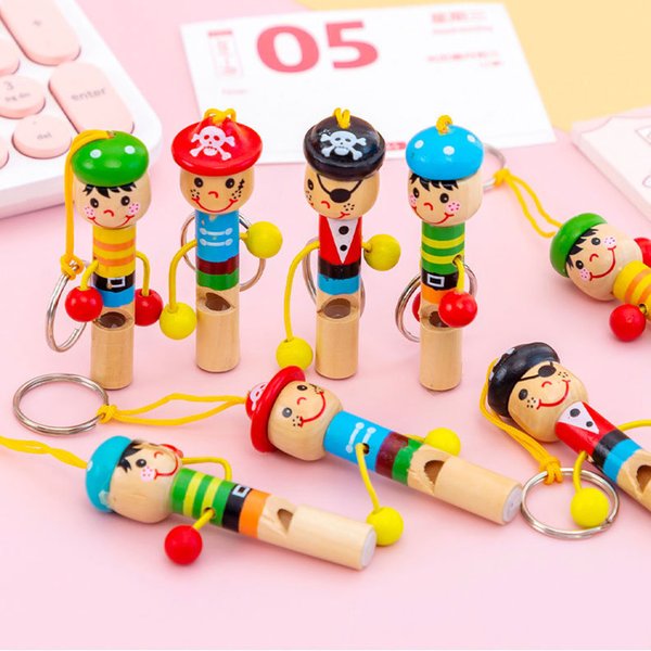 12/30 pièces Mini sifflet de Pirate en bois jouet avec porte-clés enfants fête d'anniversaire cadeaux d'invité de mariage Souvenir Pinata cadeaux de noël