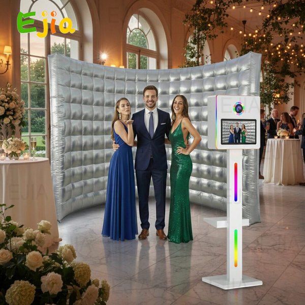 10ft/3m Kommerzielle Silberne/Goldene Aufblasbare Fotobox-Wand, Fotobudka 360 Fotobox-Hintergrundwand für Party-Events und Vermietung