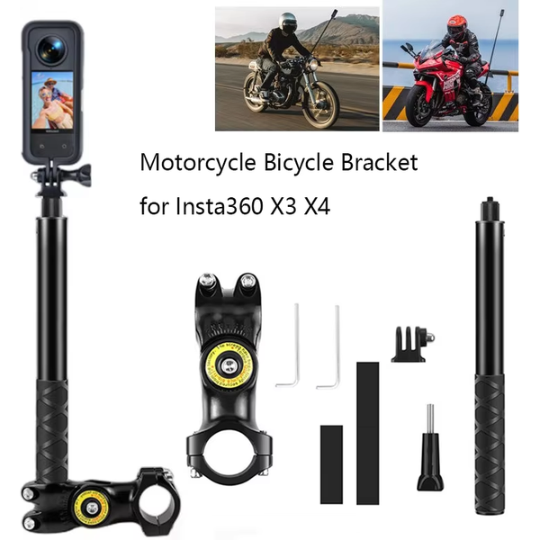 Uchwyt rowerowy Insta360 X3 X4 z niewidocznym kijem do selfie do kamer GoPro Hero12 11 10 DJI Akcesoria do kamer akcji