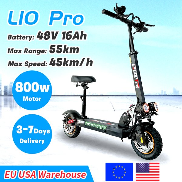 EU USA Warehouse Elektroroller für Erwachsene, 48 V, 13 Ah, 16 Ah, Escooter, Tretroller, leicht, große Reichweite, 35–55 km, Roller, 800 W