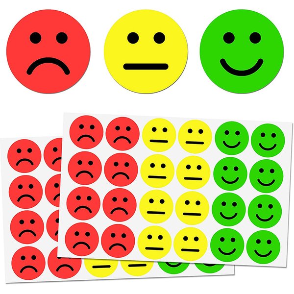 Autocollants de comportement du visage souriant heureux et triste, 1 pouce, 120 à 200 pièces, étiquettes pour enseignants, salle de classe, école, enfants, étudiants, récompense, jouets cadeaux