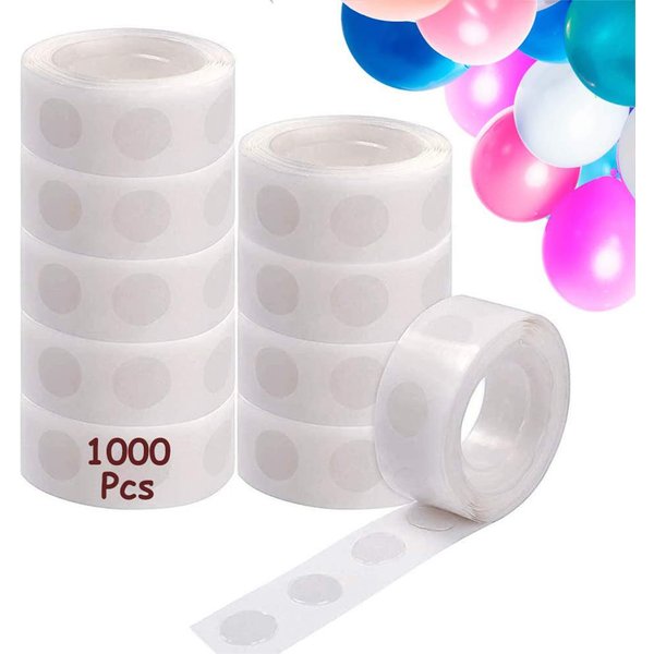Rouleau de points adhésifs Double face, 1/10 rouleaux, ruban adhésif Transparent amovible pour ballons, bricolage artisanal, décor de fête d'anniversaire et de mariage