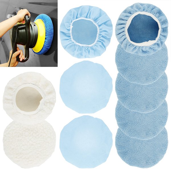 10Pcs 9-10 Zoll Auto Polieren Pad Auto Weiche Mikrofaser Motorhaube Polierer Weiche Wolle Wachs Waschen Puffer Abdeckung reinigung Werkzeuge Zubehör