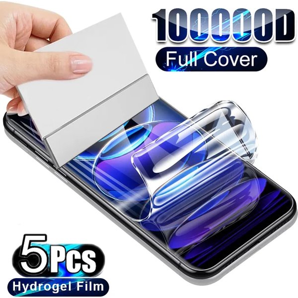5PCS Full Cover Screen Protector For Xiaomi Redmi Note 12 Turbo 11 10 9 Pro Mi 11 12 13 Ultra Lite 11T 12T Pro Hydrogel Film