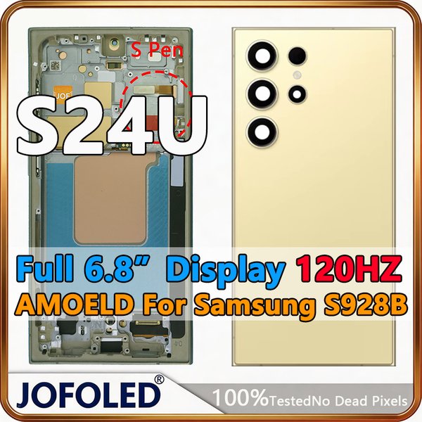 AMOLED-Display 6,8" für Samsung Galaxy S24 Ultra Bildschirmersatz mit Rahmen 120Hz Touch-Digitizer S928B S928U S928W