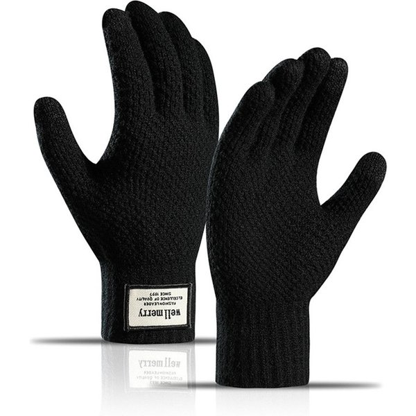 Gants en laine cachemire pour hommes, mitaines, écran tactile, épais, chauds, hiver, automne, haute qualité, accessoires masculins, 1 paire