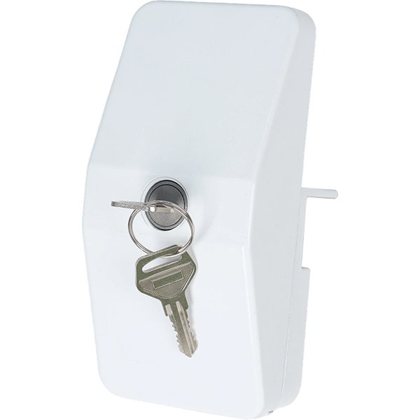 Serrure de sécurité pour cadre de porte de caravane, serrure coulissante pour camping-car, casier sécurisé de garage, blanche avec 2 clés