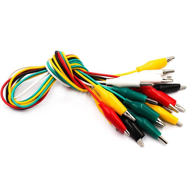 10pcs 50cm Alligator Clips Double-ended Clips Crocodile Cable Alligator Jumper Wire Test Leads Alligator Clips