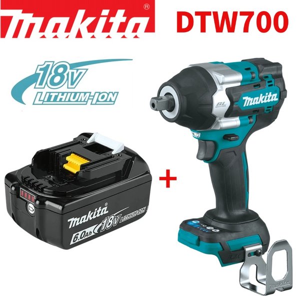 Makita DTW700 18V Bürstenloser Schlagschrauber 1000Nm Kabelloser Elektrischer Drehmomentschrauber mit Variabler Geschwindigkeit, Auslöser und Auto-Stopp-Funktion für Maschineninstallation und