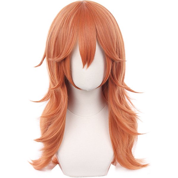 Tronçonneuse homme Cosplay ange diable Cosplay Orange marron Anime perruques résistant à la chaleur Halloween fête Makima perruques
