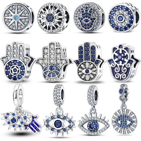 100% réel 925 argent Sterling classique oeil du diable breloques perles pour les femmes ajustement Original Qikaola Bracelets Fine fabrication de bijoux à bricoler soi-même