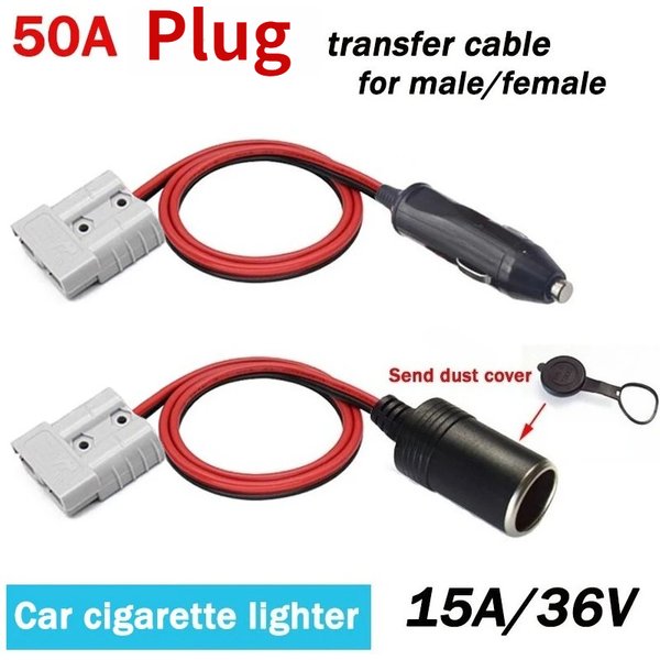 50A Stecker-Autoladegerät Kabelverbindungskabel Zigarettenanzünder-Stecker/Buchse zu 50A Batteriekabel 12A/36V