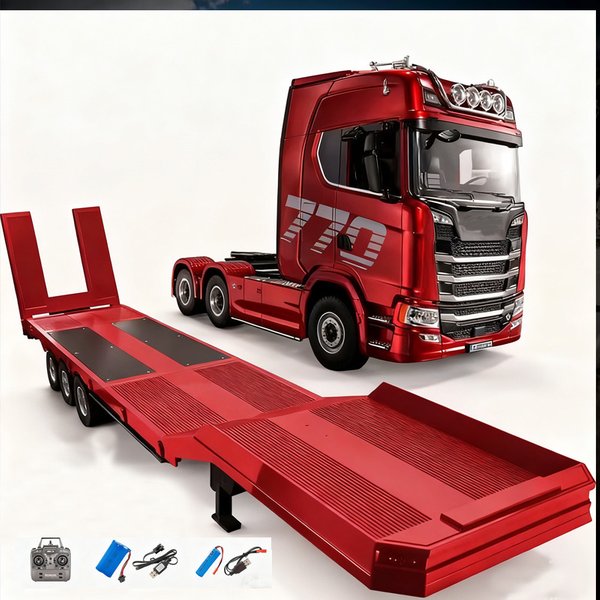 Huina 2025 Nouveau Modèle 1501+1502 Scania 770s RC Camion et Remorque de Transport Lourd, Tracteur, Jouet Haut de Gamme, Cadeau pour Enfants et Adultes