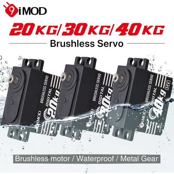 9imod – Servo sans balais, boîtier en alliage d'aluminium, étanche, engrenage métallique numérique, pour voiture sur chenilles 1/8 1/10 RC, bateau, bricolage, 20/30/40KG