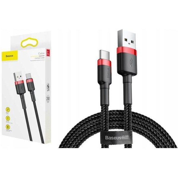 Baseus Wytrzymał Nylonowy Kabel USB-C Typ C 2m