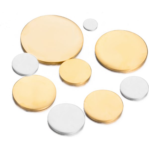 10 Stücke 15/18/20/25/30mm Spiegel Polieren Edelstahl Runde Blank Tag Kein Loch Kreis Scheiben für DIY Schmuck Machen Zubehör