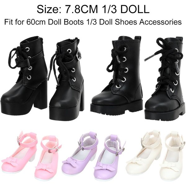 Chaussures à talons hauts en cuir PU avec différents documents, bottes à porter du beurre, chaussures de jeu, mode, 1/3, 7.8cm, 60cm