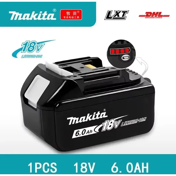 100% Original Makita 6Ah für Makita 18V Akku BL1830B BL1850B BL1850 BL1840 BL1860 BL1815 Ersatz-Lithium-Akku