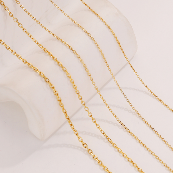Lien en forme de O en acier inoxydable plaqué or pour bricolage, collier, bracelet, bijoux, fournitures exécutives, 2m