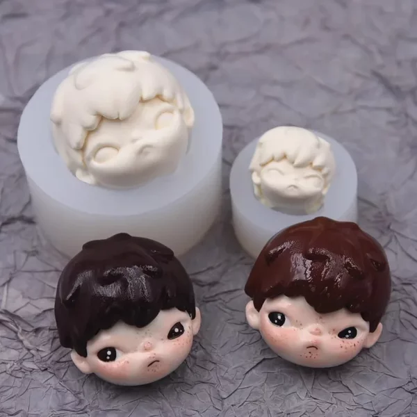 Ultraleichte Ton Silikon Gesichtsform Stein Kunststoff Polymer Clay Harz Hand Keramik Form DIY Cartoon Charakter Design Kreation