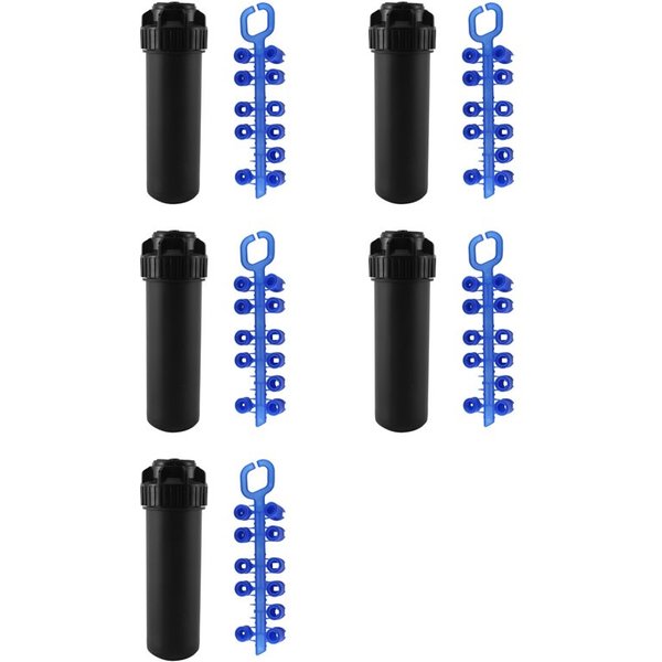 AAAF 5 pièces Tête d'arroseur de pelouse à entraînement par engrenage, filetage femelle 3/4 pouce, jet demi-cercle 40° ° -360 ° Ajustable