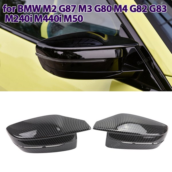 Glänzend schwarze Carbon-Muster-Rückspiegelkappen für BMW M240i M440i i4 M50 M2 G87 M3 G80 M4 G82 G83 Ersatz