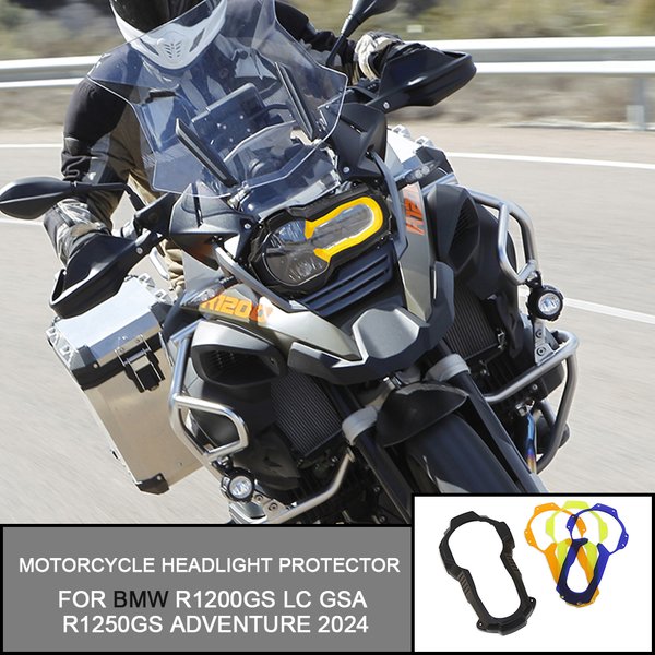 Protection pour phare de moto, pour BMW R1200GS LC GSA R1250GS R1200GS R1250GS ADV, modèle Adventure 2024, avec 3 protections fluorescentes.