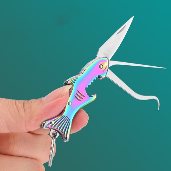 Multifunctional Toothpick Folding Knife Outdoor Camping Bottle Opener Self-defense Tool Anti-plug Tooth Crochet Fruit knives