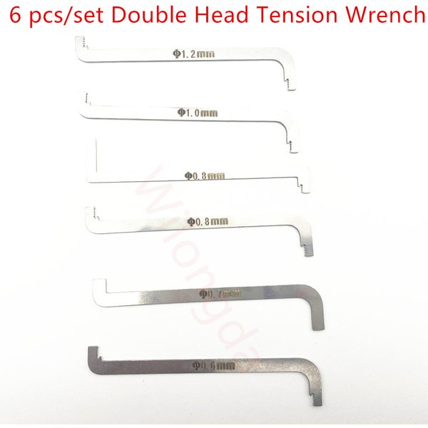 Outils de serrurier à tension à double tête, remplacement, outil de tournage, ensemble de 6 pièces