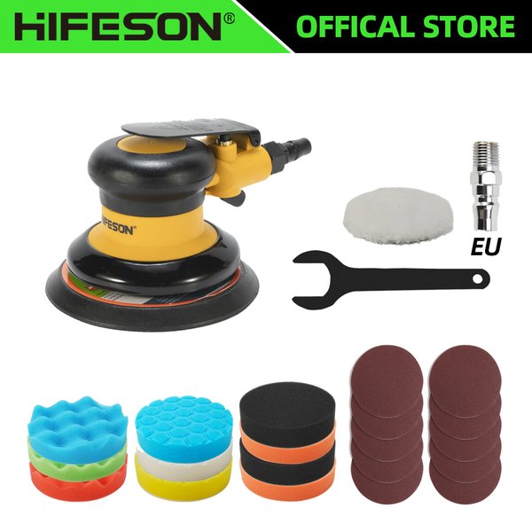 HIFESON Pneumatic Orbital Sander Air Grinder,125mm/150mm Vacuum Eccentric Polishing/Grinding Machine Pneumatic Tools