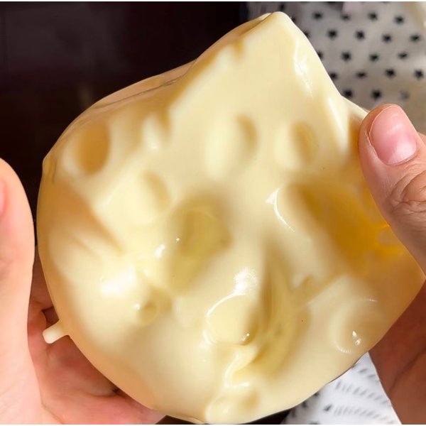 Jouet géant en forme de fromage, rempli de gel de vaseline, balle anti-stress à remontée lente, mignon jouet sensoriel en forme de fromage