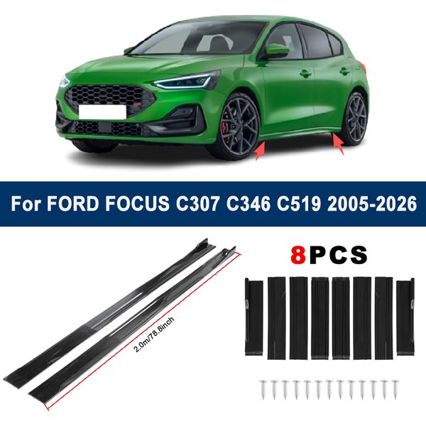 Extensions de jupes latérales sectionnelles de 2m pour FORD FOCUS C307 C346 C519 2005-2026 - Spoiler latéral de course, kit carrosserie modifié pour voiture
