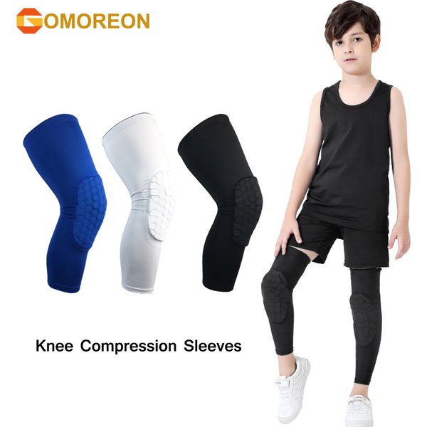 Genouillères de Compression en nid d'abeille pour enfants/jeunes, équipement de protection pour le basket-ball, le Football, le volley-ball, le cyclisme